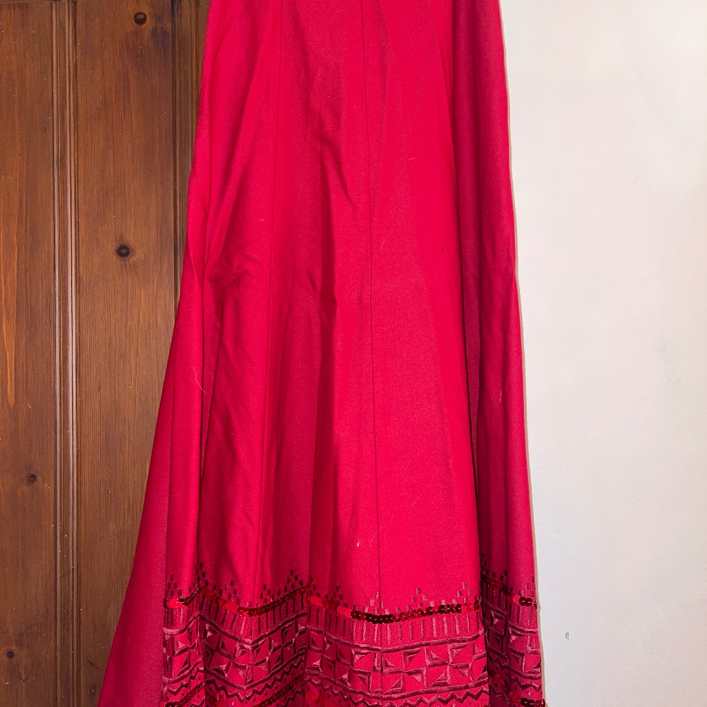 Red Italian Wool Skirt